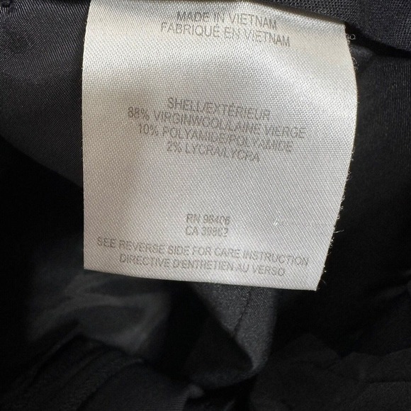 Theory Treeca Cropped Slacks Pants Wool Blend Slim-Leg Women's Black Size 2 - Picture 7 of 7